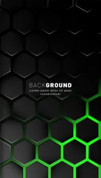 Vertical hexagon background. Gradient color light pattern with dark backgroun Stock Illustration