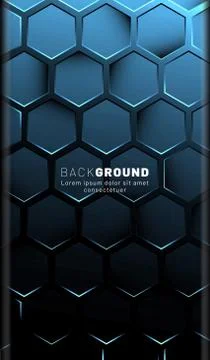 Vertical hexagon background. Gradient color light pattern with dark backgroun イラスト素材
