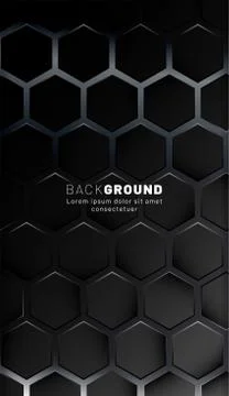 Vertical hexagon background. Gradient color light pattern with dark backgroun Stock Illustration