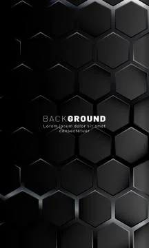 Vertical hexagon background. Gradient color light pattern with dark backgroun Illustrazione stock