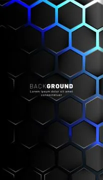 Vertical hexagon background. Gradient color light pattern with dark backgroun 스톡 일러스트