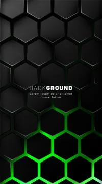 Vertical hexagon background. Gradient color light pattern with dark backgroun Stock Illustration