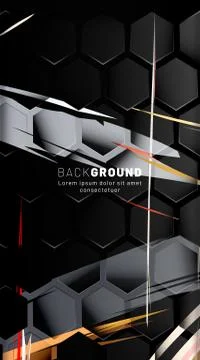 Vertical hexagon background. Gradient color light pattern with dark backgroun Stock Illustration