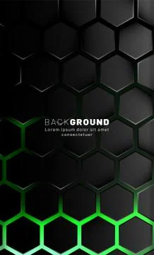 Vertical hexagon background. Gradient color light pattern with dark backgroun Illustrazione stock