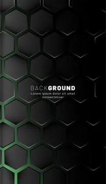 Vertical hexagon background. Gradient color light pattern with dark backgroun Stock Illustration
