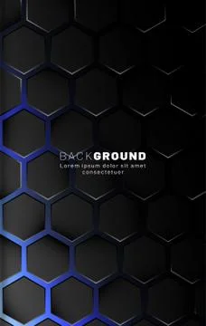 Vertical hexagon background. Gradient color light pattern with dark backgroun イラスト素材