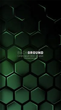 Vertical hexagon background. Gradient color light pattern with dark backgroun Stock Illustration
