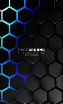 Vertical hexagon background. Gradient color light pattern with dark backgroun イラスト素材