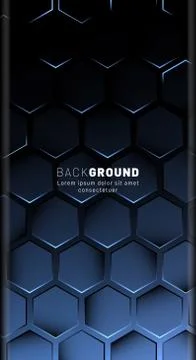 Vertical hexagon background. Gradient color light pattern with dark backgroun Stock Illustration