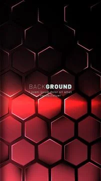 Vertical hexagon background. Gradient color light pattern with dark backgroun Stock Illustration