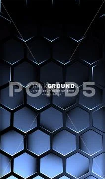 Vertical hexagon background. Gradient color light pattern with dark backgroun 스톡 일러스트