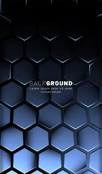 Vertical hexagon background. Gradient color light pattern with dark backgroun 스톡 일러스트
