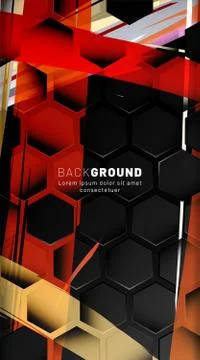 Vertical hexagon background. Gradient color light pattern with dark backgroun Stock Illustration