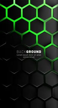 Vertical hexagon background. Gradient color light pattern with dark backgroun Stock Illustration