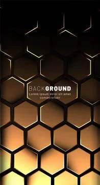 Vertical hexagon background. Gradient color light pattern with dark backgroun イラスト素材
