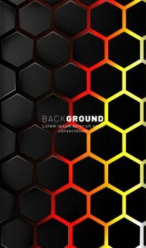 Vertical hexagon background. Gradient color light pattern with dark backgroun イラスト素材