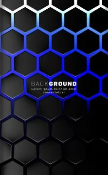 Vertical hexagon background. Gradient color light pattern with dark backgroun イラスト素材