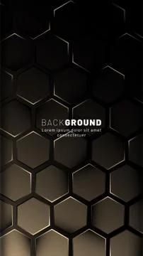 Vertical hexagon background. Gradient color light pattern with dark backgroun Illustrazione stock