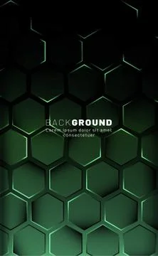 Vertical hexagon background. Gradient color light pattern with dark backgroun 스톡 일러스트