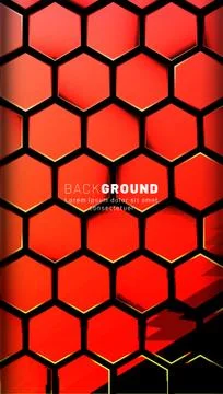 Vertical hexagon background. Gradient color light pattern with dark backgroun Stock Illustration