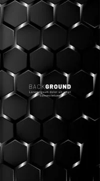 Vertical hexagon background. Gradient color light pattern with dark backgroun Stock Illustration