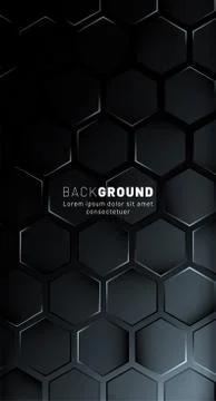 Vertical hexagon background. Gradient color light pattern with dark backgroun Illustrazione stock