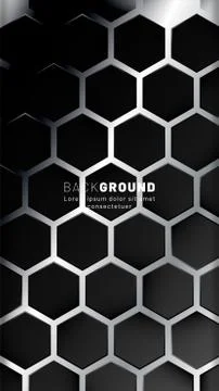 Vertical hexagon background. Gradient color light pattern with dark backgroun Illustrazione stock