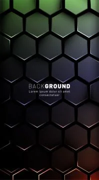 Vertical hexagon background. Gradient color light pattern with dark backgroun Stock Illustration