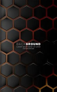 Vertical hexagon background. Gradient color light pattern with dark backgroun Stock Illustration