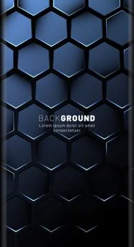 Vertical hexagon background. Gradient color light pattern with dark backgroun Stock Illustration