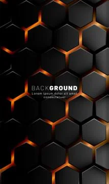 Vertical hexagon background. Gradient color light pattern with dark backgroun Stock Illustration