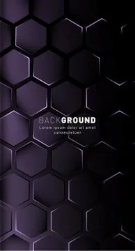 Vertical hexagon background. Gradient color light pattern with dark backgroun Stock Illustration