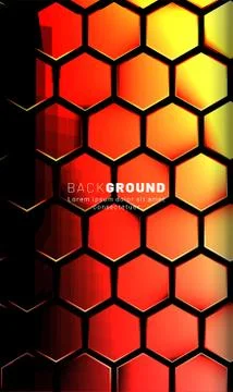 Vertical hexagon background. Gradient color light pattern with dark backgroun 스톡 일러스트