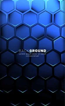 Vertical hexagon background. Gradient color light pattern with dark backgroun 스톡 일러스트