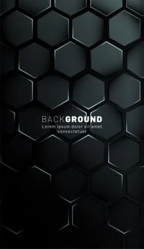 Vertical hexagon background. Gradient color light pattern with dark backgroun Stock Illustration