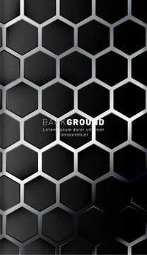 Vertical hexagon background. Gradient color light pattern with dark backgroun Stock Illustration