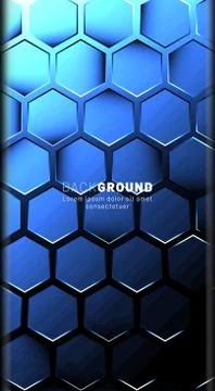 Vertical hexagon background. Gradient color light pattern with dark backgroun Stock Illustration