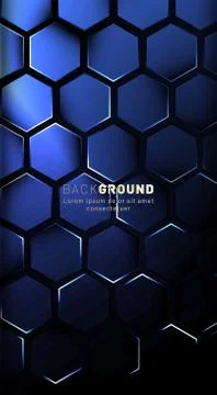 Vertical hexagon background. Gradient color light pattern with dark backgroun 스톡 일러스트