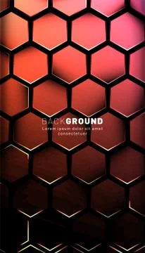 Vertical hexagon background. Gradient color light pattern with dark backgroun 스톡 일러스트