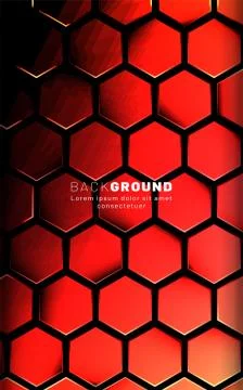 Vertical hexagon background. Gradient color light pattern with dark backgroun Stock Illustration