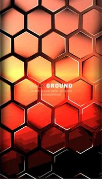 Vertical hexagon background. Gradient color light pattern with dark backgroun Stock Illustration