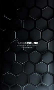 Vertical hexagon background. Gradient color light pattern with dark backgroun Illustrazione stock