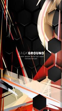 Vertical hexagon background. Gradient color light pattern with dark backgroun Illustrazione stock