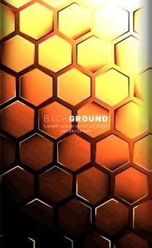 Vertical hexagon background. Gradient color light pattern with dark backgroun イラスト素材