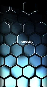 Vertical hexagon background. Gradient color light pattern with dark backgroun 스톡 일러스트