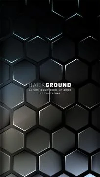 Vertical hexagon background. Gradient color light pattern with dark backgroun 스톡 일러스트