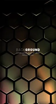 Vertical hexagon background. Gradient color light pattern with dark backgroun Stock Illustration