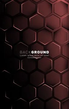Vertical hexagon background. Gradient color light pattern with dark backgroun Stock Illustration