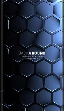 Vertical hexagon background. Gradient color light pattern with dark backgroun Illustrazione stock
