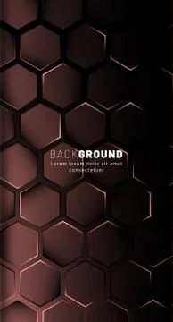 Vertical hexagon background. Gradient color light pattern with dark backgroun Illustrazione stock